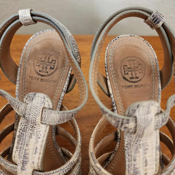 Tory Burch Charlene Snake Strappy Sandals - Size 5 - Picture 7 of 7